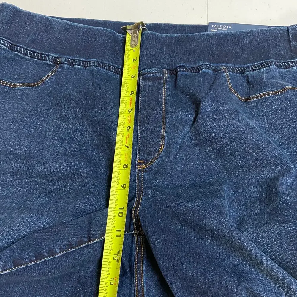 Talbots Jeans Womens 18W Petite Plus Pull On Jegging High Rise Dark Wash Blue - Picture 8 of 10